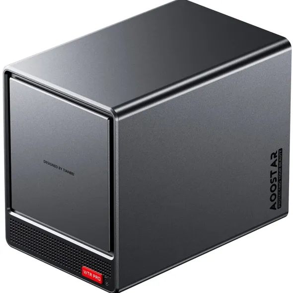 AOOSTAR WTR Pro NAS Mini PC Barebone (No RAM No SSD), AMD Ryzen 7 5825U 8 Cores Max 4.5GHz, HDMI+DP+Type-C Triple 4K Display 1293000EUDF