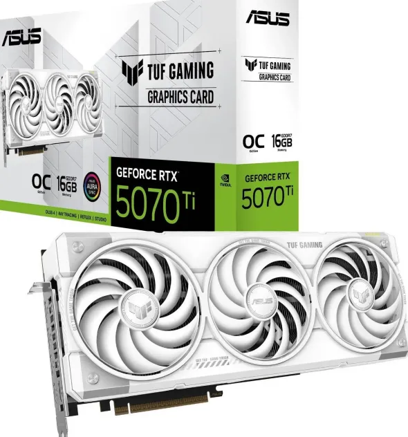 ASUS GeForce RTX 5070 Ti TUF GAMING WHITE OC 16GB DLSS 4 TUF-RTX5070TI-O16G-WHITE-GAMING