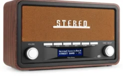 Audizio Foggia stereo z budzikiem DAB+ FM- 50W - brązowy one size