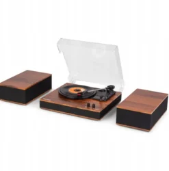 Audizio Gramofon z głośnikami i BT Tupelo ciemne drewno one size