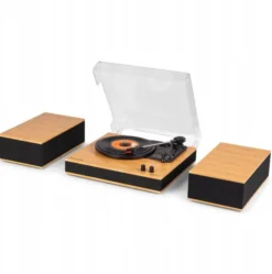 Audizio Gramofon z głośnikami i BT Tupelo jasne drewno one size
