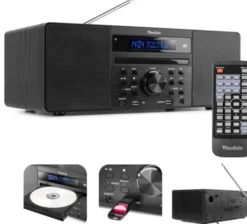 Audizio Radioodtwarzacz PRATO ALL-IN-ONE USB CD / DAB+ czarny one size