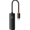Baseus Lite Series zewnętrzna karta sieciowa USB Typ C - RJ-45 1Gbps (1000Mbps) czarny (WKQX000301)