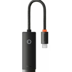 Baseus Lite Series zewnętrzna karta sieciowa USB Typ C - RJ-45 1Gbps (1000Mbps) czarny (WKQX000301)
