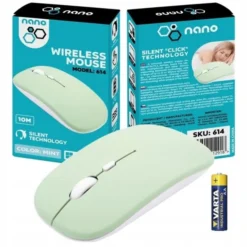 Bluetooth cicha mysz optyczna do Lenovo Samsung Xiaomi Andorid iPhone Apple miętowy