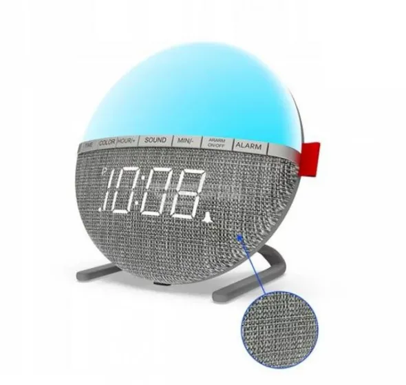 Budzik Led Elektroniczny Lampka Rgb Zegar Alarm Perfectlife