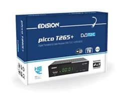 Dekoder dvb-t2 hevc EDISION PICCO T265+ naziemnej i kablowy Odbiornik, DVB-T2/C H.265, FTA, Full HD, PVR, USB, HDMI, SCART, S/PDIF, IR, Obsługa USB WiFi, Uniwersalny pilot 2w1