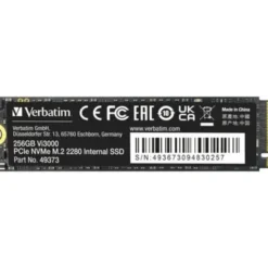 Dysk SSD wewnętrzny Verbatim wewnętrzny NVMe, 256GB, GB, Vi3000 M.2, 49373, 3300 MB/s-R, 1300 MB/s-W