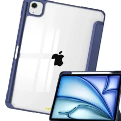 Etui Bizon Case Tab Clear Matt do iPad Air 13" 2024, granatowe