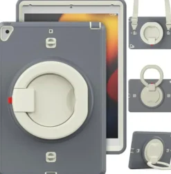 Etui do iPad 9.7" 2017/2018 z Uchwytem i Paskiem na Ramię Szare