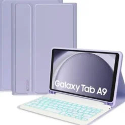 Etui na Galaxy Tab A9 8.7 X110/X115 TECH-PROTECT SC Pen + Keyboard Fioletowy Klawiatura