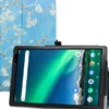 ETUI TABLET TOSCIDO P20 / LNMBBS P30 10 CALI NIEBIESKI W BIAŁE KWIATY