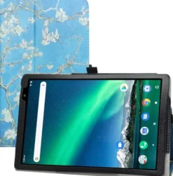 ETUI TABLET TOSCIDO P20 / LNMBBS P30 10 CALI NIEBIESKI W BIAŁE KWIATY