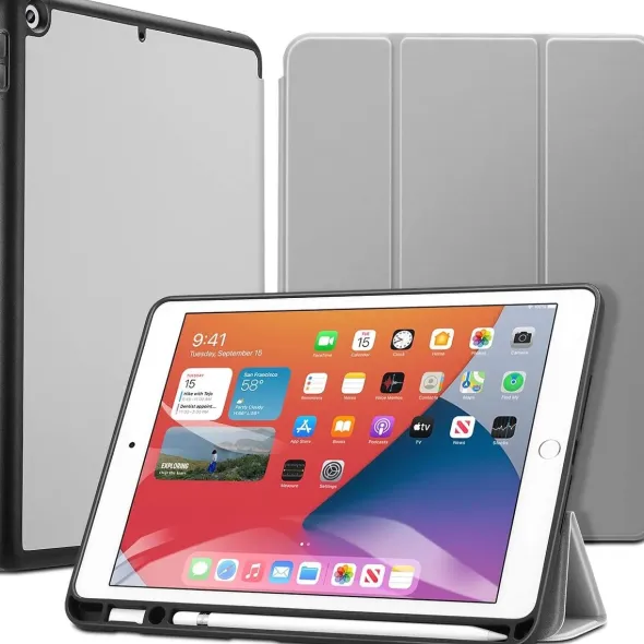 ETUI ZAMYKANE SZARE IPAD 8/7 10.2'
