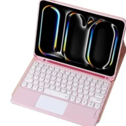Etui z klawiaturą Bluetooth touchpad do iPad Pro 11 Gen5 (Różowe)