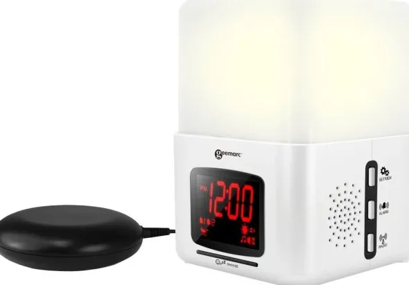 Geemarc Wibrujący i świecący budzik Wake-n-Shake Light JWNS-LIGHT_WH_I