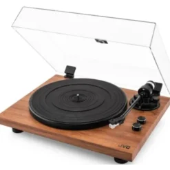 Gramofon JVC AL-E534M Drewno, Manualny, Napęd paskowy, Prędkość odtw. 33 1/3,45 obr./min