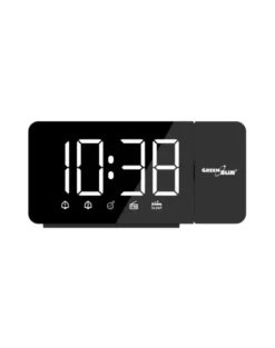 GreenBlue Radiobudzik cyfrowy LED zasilanie USB 5V DC + CR2032, GB172
