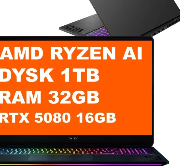 HP OMEN MAX 16-ak0216nw / C6RP7EA / Ryzen AI 9 / 32GB / 1TB / RTX 5080 / 16" WQXGA / Win 11 / Czarny