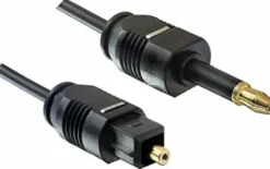 HQ PremiumCord PremiumCord optyczny kabel audio Mini Toslink 3,5 mm na Toslink 2 m, wtyczka na wtyczkę, kabel cyfrowy do zestawu stereo HiFi Sounbar TV, Audio, pozłacany, kolor czarny kjtos2-2