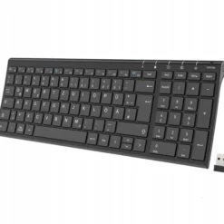 iClever GKG22B Klawiatura bezprzewodowa 2,4 GHz, ładowalna, QWERTZ, czarna