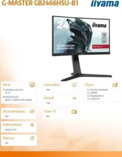 IIYAMA GB2466HSU-B1 24cale VA, 165HZ DP GB2466HSU-B1