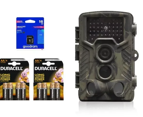 Kamera cyfrowa Fotopułapka Hc-800A - Kamera Leśna - 16 Mpx Hd - Zestaw Z Bateriami I Kartą
