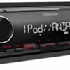 Kenwood KMM-205 radio samochodowe USB z RDS (tuner o wysokiej wydajności, MP3, WMA, FLAC, wejście AUX, Android Control, Bass Boost, 4 x 50 W, czerwony) czarne
