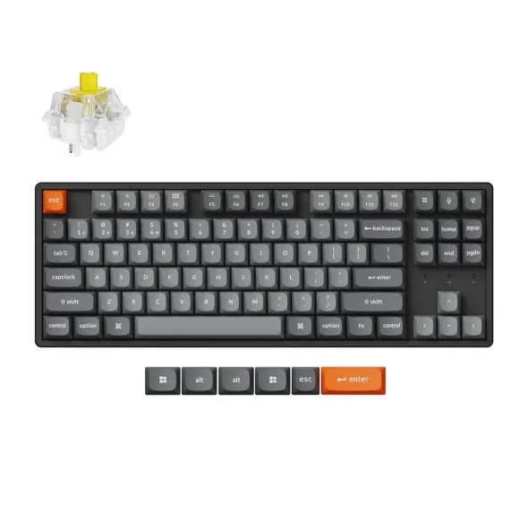 Keychron K8 MAX bezprzewodowa klawiatura mechaniczna z podświetleniem RGB Keychron Hot-Swap Super Banana Switch - Czarna (Black)