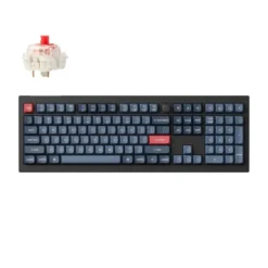 Keychron V6 MAX bezprzewodowa klawiatura mechaniczna Fully Assembled Knob Red Switch - Czarna (Black)