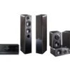 Kino domowe Yamaha MusicCast RX-V4A (czarny), Indiana Line Nota 5.0 - 550 X/740 X/240 X (czarny dąb)