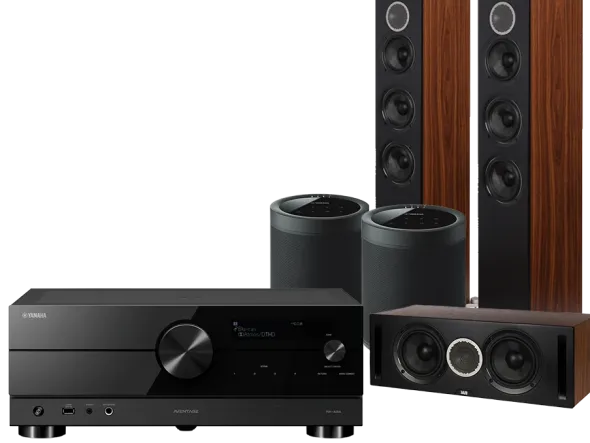 Kino domowe Yamaha RX-A2A (czarny) + Debut Reference F5 (czarny) + Debut Reference C5 (czarny) + MusicCast 20 (czarny)
