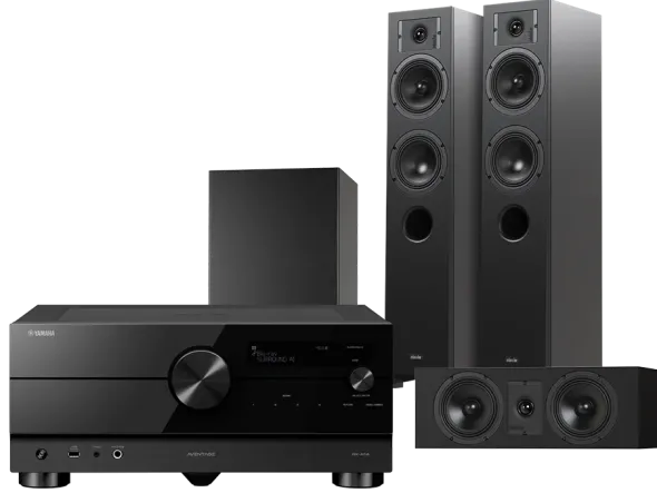 Kino domowe Yamaha RX-A6A (czarny) + Diva 5 (czarny)+ Diva 7 (czarny) + Basso 880 (czarny)
