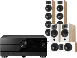 Kino domowe Yamaha RX-A4A (czarny) + Diva 6 + 3 + 7 (dąb)