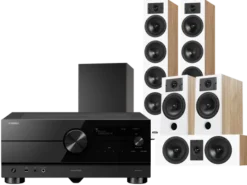 Kino domowe Yamaha RX-A6A (czarny) + Diva 6 + 3 + 7 (dąb) + Basso 880