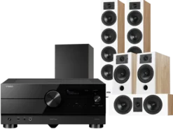 Kino domowe Yamaha RX-A4A (czarny) + Diva 6 + 3 + 7 (dąb) + Basso 880