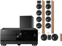 Kino domowe Yamaha RX-A6A (czarny) + Diva 6 + 7 (dąb) + BASSO 880 (czarny)