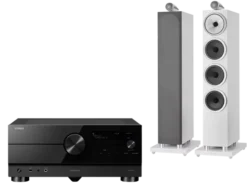 Kino domowe Yamaha RX-A4A (czarny) + 702 S3 (biały)