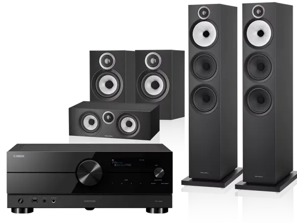 Kino domowe Yamaha RX-A2A (czarny) + 603 S3 (czarny) + 607 S3 (czarny) + HTM6 S3 (czarny)