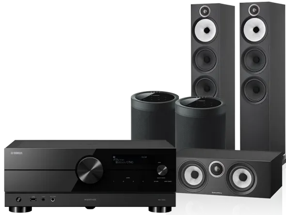 Kino domowe Yamaha RX-A2A (czarny) + 603 S3 + HTM6 S3 + 2x MusicCast 20 (czarny)