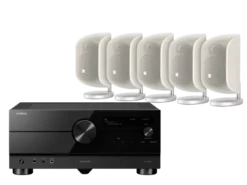 Kino domowe Yamaha RX-A6A czarny + 5 x M-1 biały