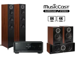 Kino domowe Yamaha RX-V6A (czarny) + Debut Reference F5 (czarny/drewno) + B6 (czarny/drewno) + C5 (czarny/drewno)