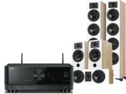 Kino domowe Yamaha RX-V4A (czarny) + Diva 6 + 3 + 7 (dąb)