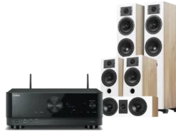 Kino domowe Yamaha RX-V4A (czarny) + Diva 5 + 3 + 7 (dąb)