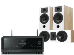 Kino domowe Yamaha RX-V4A (czarny) + Diva 5 + 7 (dąb)