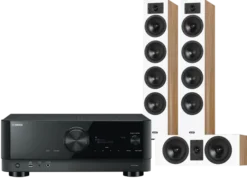 Kino domowe Yamaha RX-V6A (czarny) + Diva 6 + 7 (dąb)