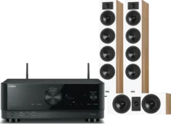 Kino domowe Yamaha RX-V4A (czarny) + Diva 6 + 7 (dąb)