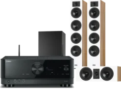 Kino domowe Yamaha RX-V4A (czarny) + Diva 6 + 7 (dąb) + BASSO 880 (czarny)