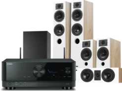 Kino domowe Yamaha RXV-6A (czarny) + Diva 5 (dąb) +Diva 3 (dąb) + Diva 7 (dąb) + Basso 880 (czarny)