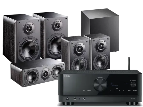 Kino domowe Yamaha RX-V4A (czarny) + Nota 260 (czarny) + Nota 740 (czarny) + Nota 240 (czarny) + BASSO 840 (czarny)